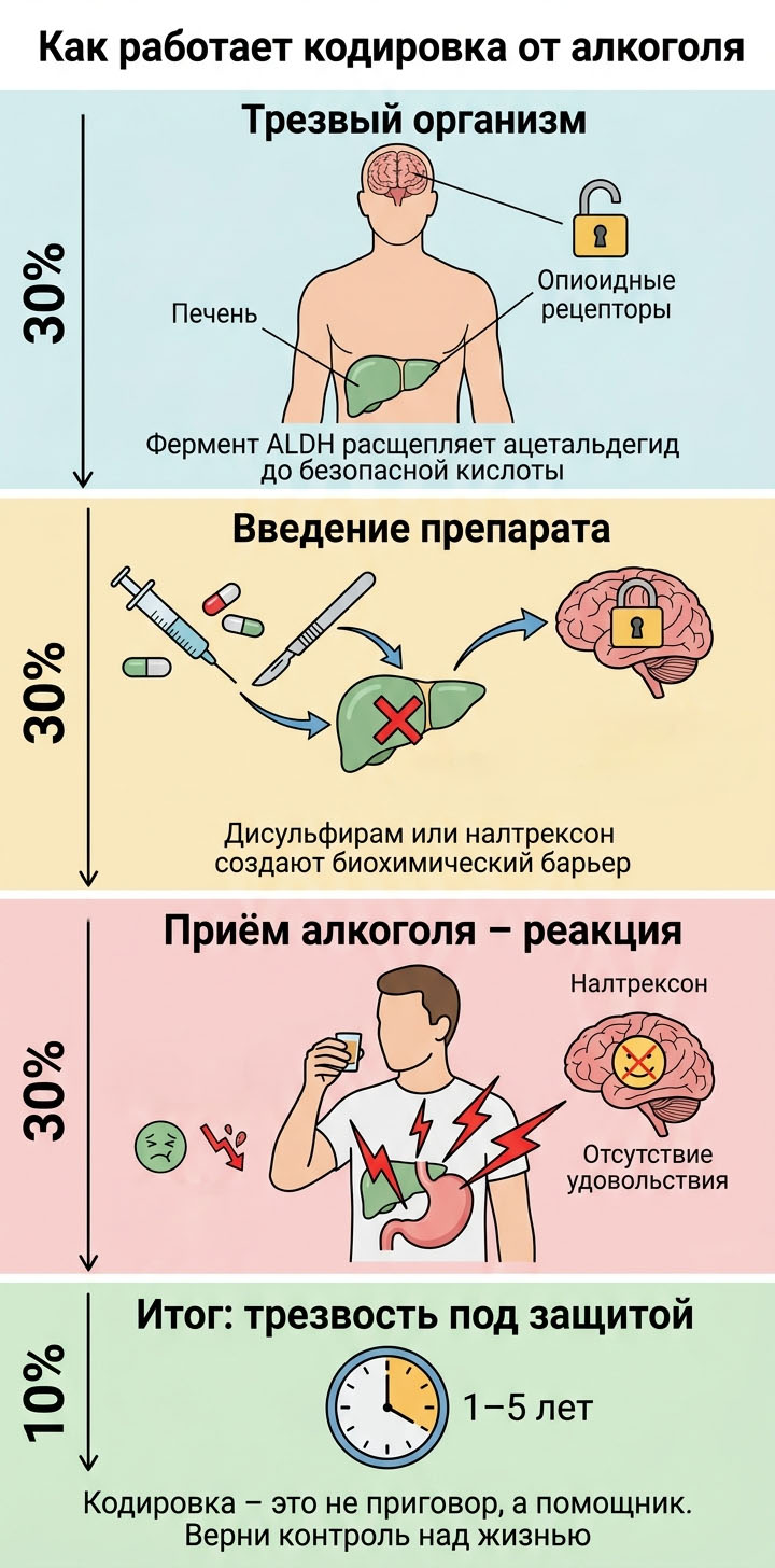 Инфографика: Как работает кодировка от алкоголя